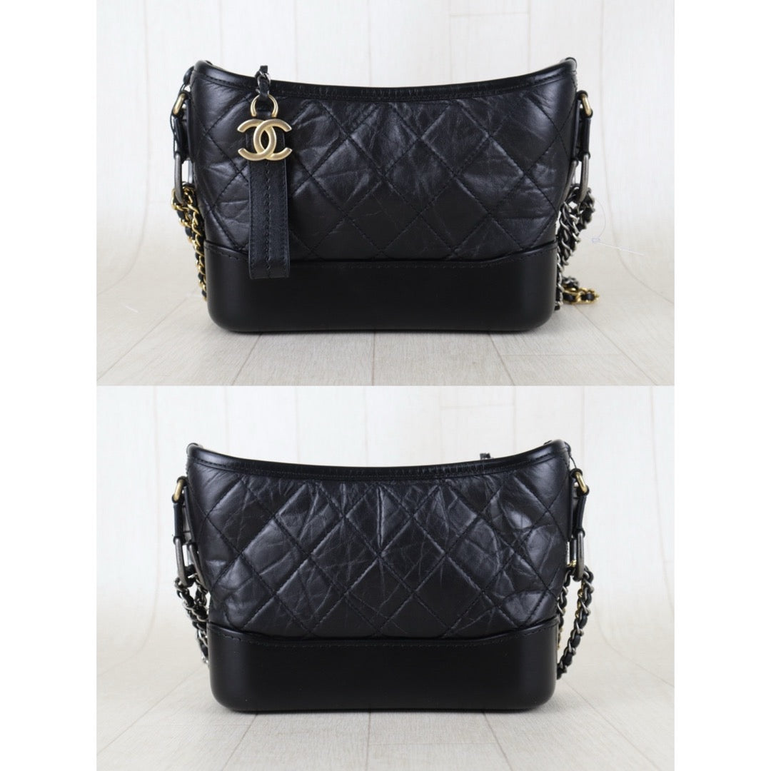 Include Entrupy Certificate of Authenticity｜Very Good ( Rank A) ｜CHANEL PM Gabrielle Calf Leather Shoulder Bag Black Made In 2019-2020Year｜Z26091503