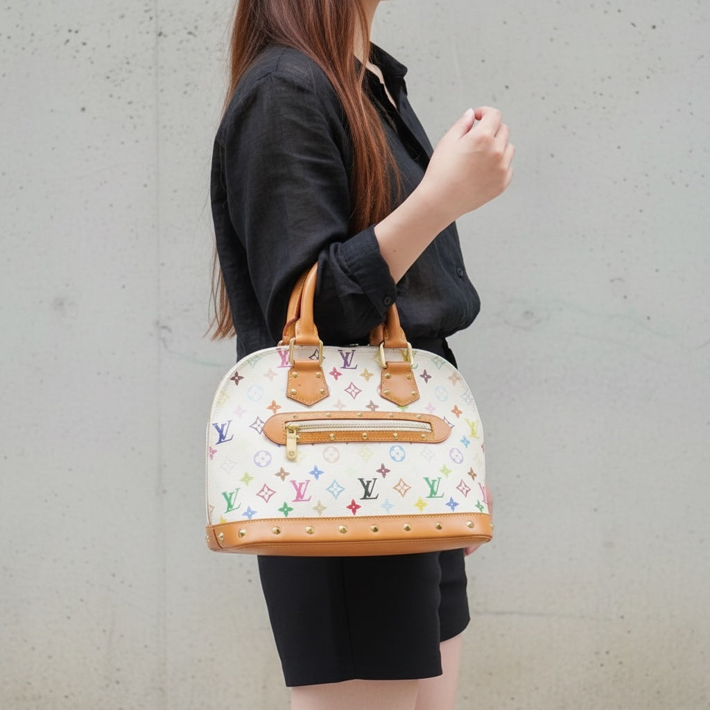 Include Entrupy Certificate of Authenticity｜Good ( Rank AB)｜ Louis Vuitton Takashi Murakam Multi Monogram Alma Handbag ｜26070305