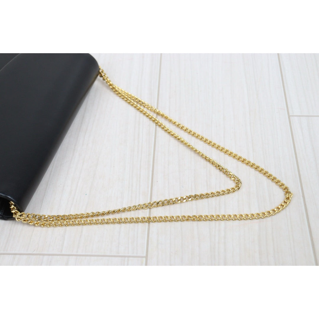 Very Good ( Rank A)｜Dior Vintage Calf Leather Chain Shoulder Bag Black ｜26020613