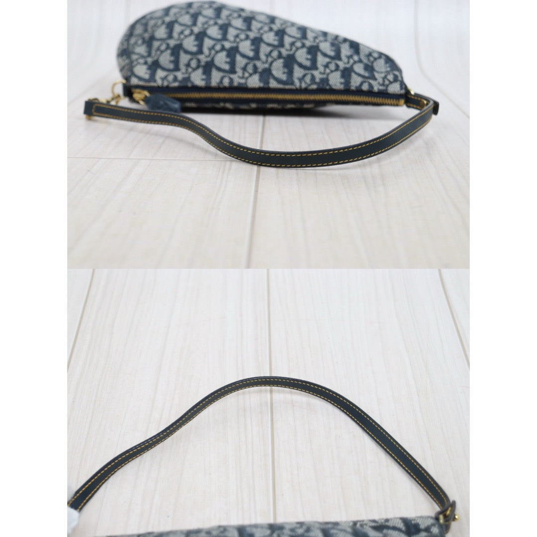 Good ( Rank AB) ｜ Dior Trotter Saddle Pochette Blue Shoulder Bag Small｜26020602