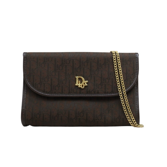 Include Entrupy Certificate of Authenticity｜Good ( Rank AB)｜ Dior  Trotter Vintage Chain  Shoulder Bag Brown｜26052104