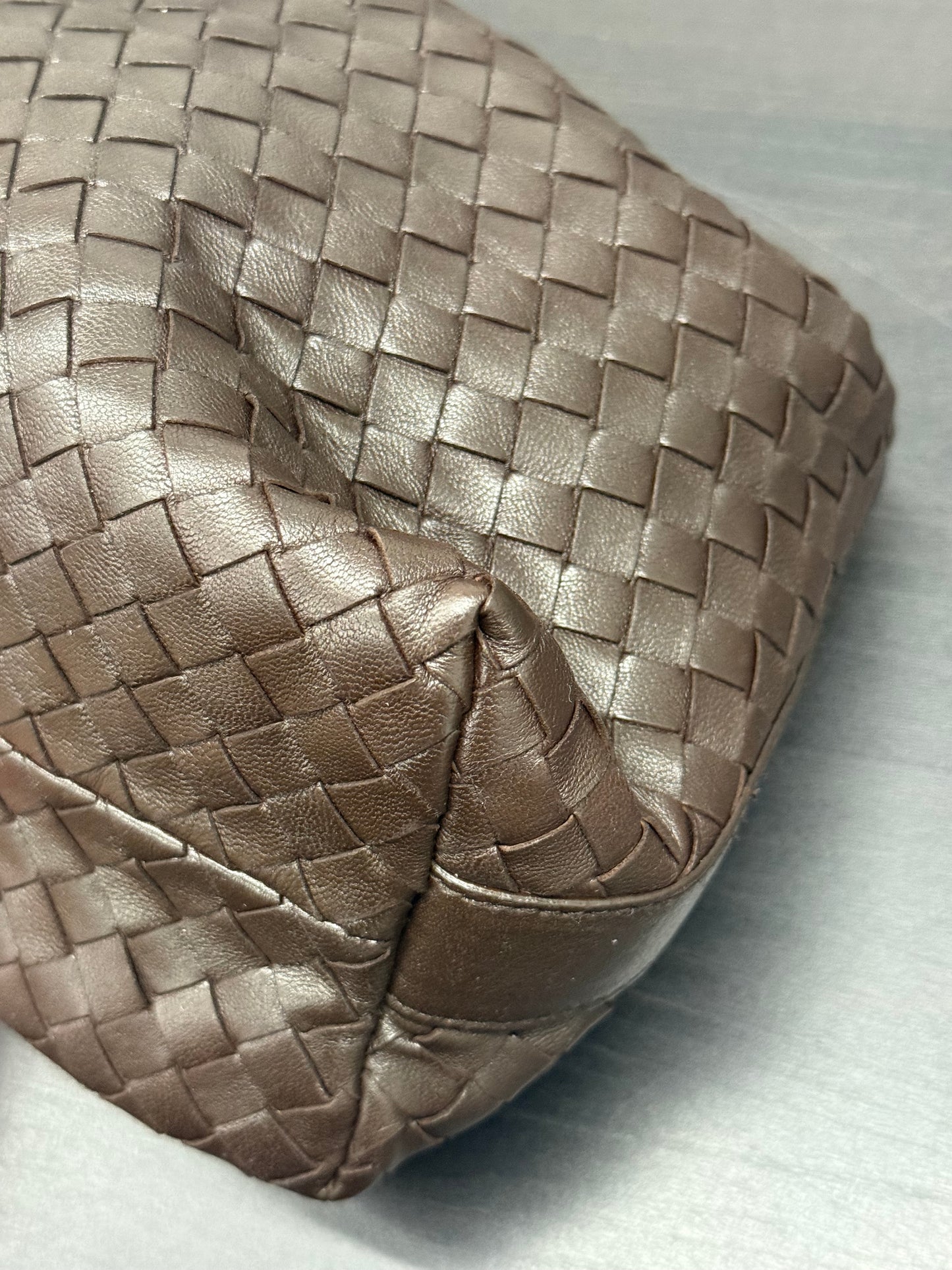 First installment 1/3｜Good ( Rank AB)｜ Bottega Veneta Lamb Skin  Braid HandBag Brown