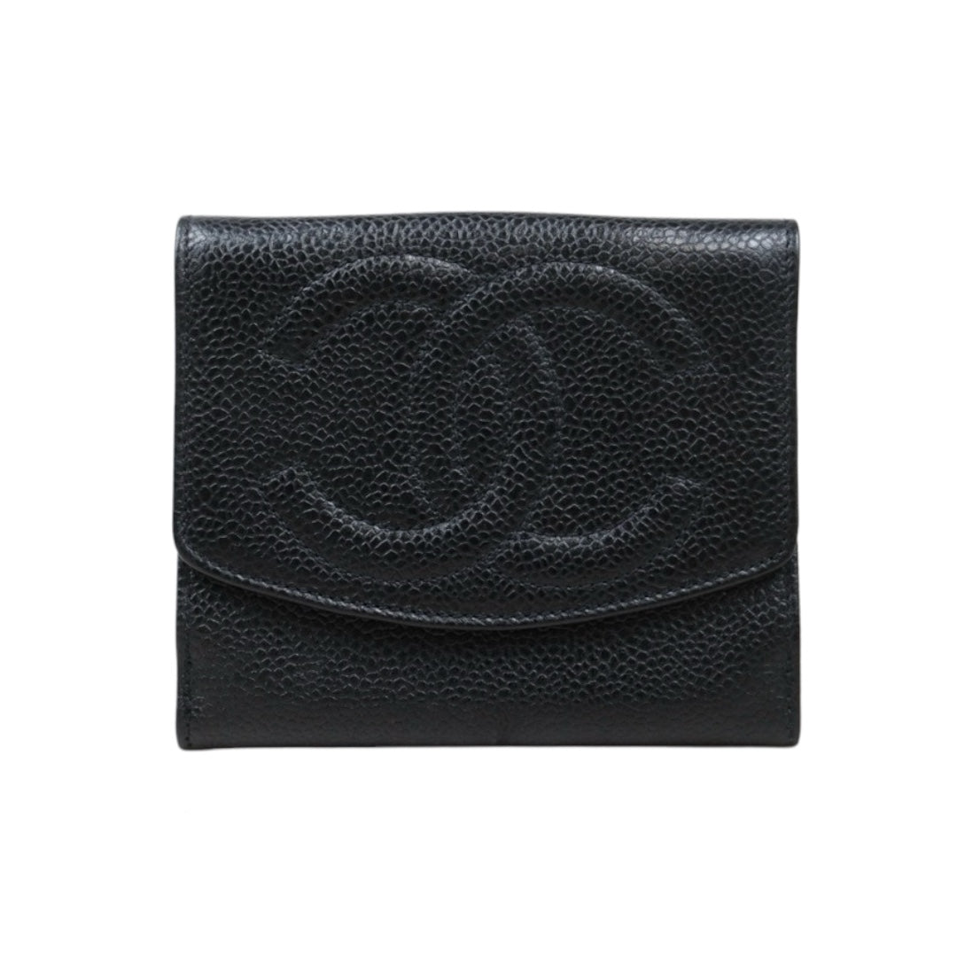 Very Good ( Rank A)｜CHANEL Caviar Skin Black Wallet Made In 1991-1994 Year｜VT25030130