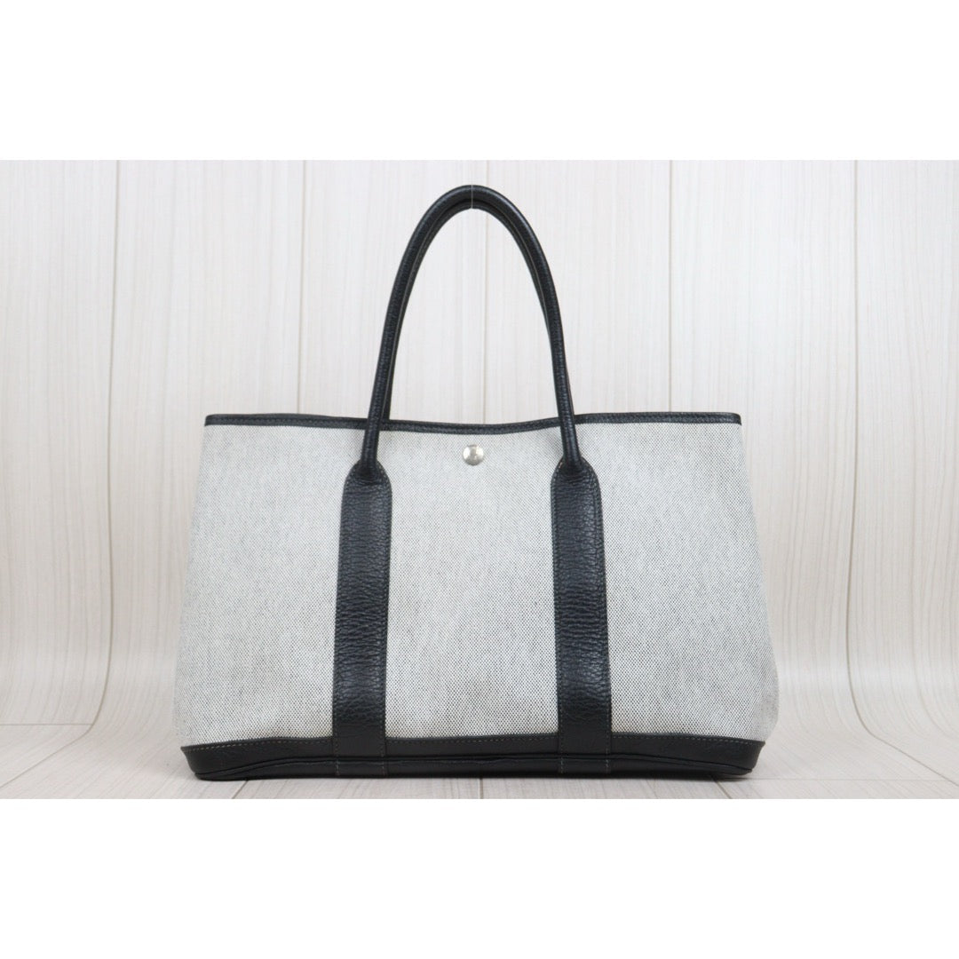 Good ( Rank AB)｜ HERMES Garden Party PM Handbag Black□H Stamp Made In 2004 Year｜25102301