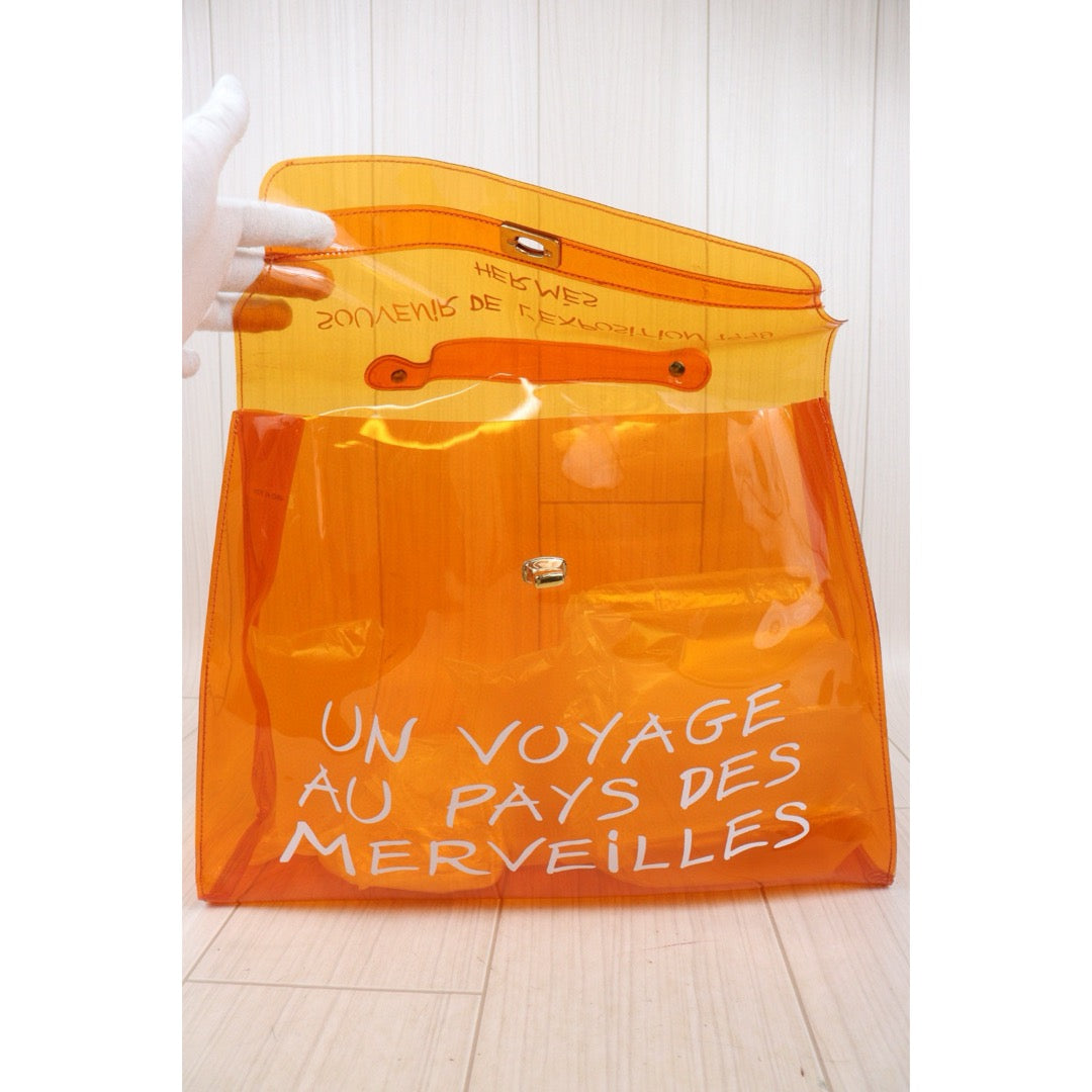 Very Good ( Rank A)｜ HERMES Kelly 40 Orange Vinyl Handbag Limited edition｜25042107