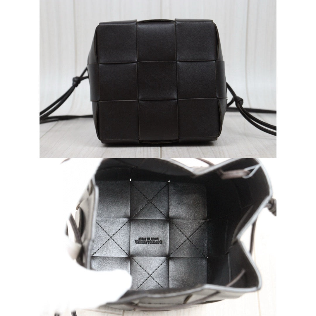 Good ( Rank AB)｜ Bottega Veneta Lamb Skin Weave Bucket Shoulder Bag Brown｜P25041410