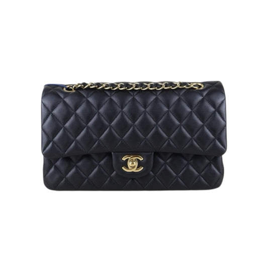 Include Entrupy Certificate of Authenticity｜Very Good ( Rank A)｜ CHANEL Lamb Skin Matrasse Chain Double Flap 25 Shoulder Bag  Black Made In 2015-2016Year｜S26062601
