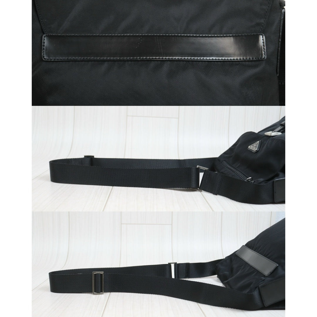 Include Entrupy Certificate of Authenticity｜Very Good ( Rank A) ｜Prada  Vela Nylon Black Shoulder Bag｜26091803