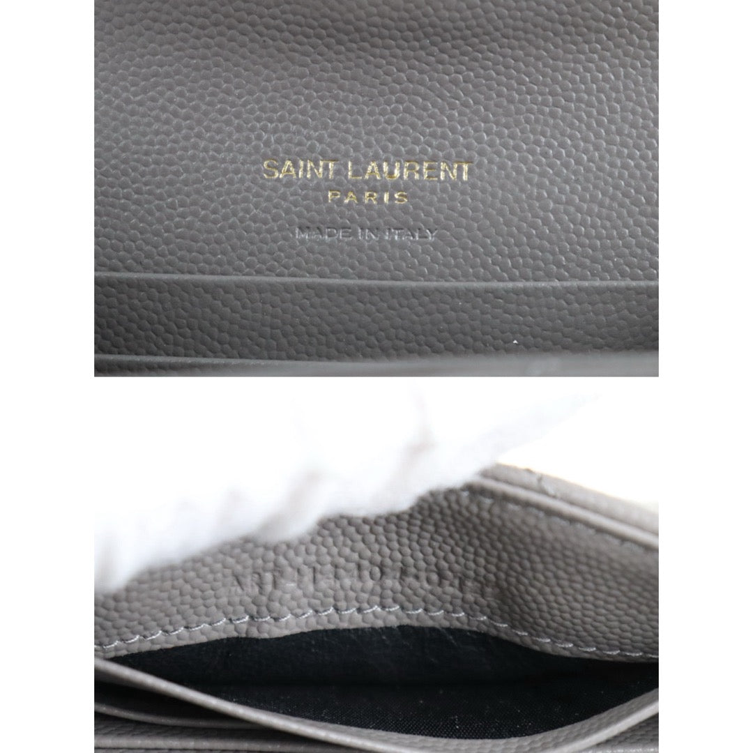 Excellent（Rank SA）｜Full Set  Saint Laurent YSL Caviar Skin Calf Leather Card Holder Etoupe｜S26013002