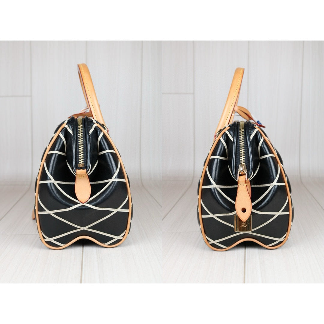 Rank A｜ LV Doc PM Black Leather Top Handle Crossbody Shoulder Bag  ｜S24080503