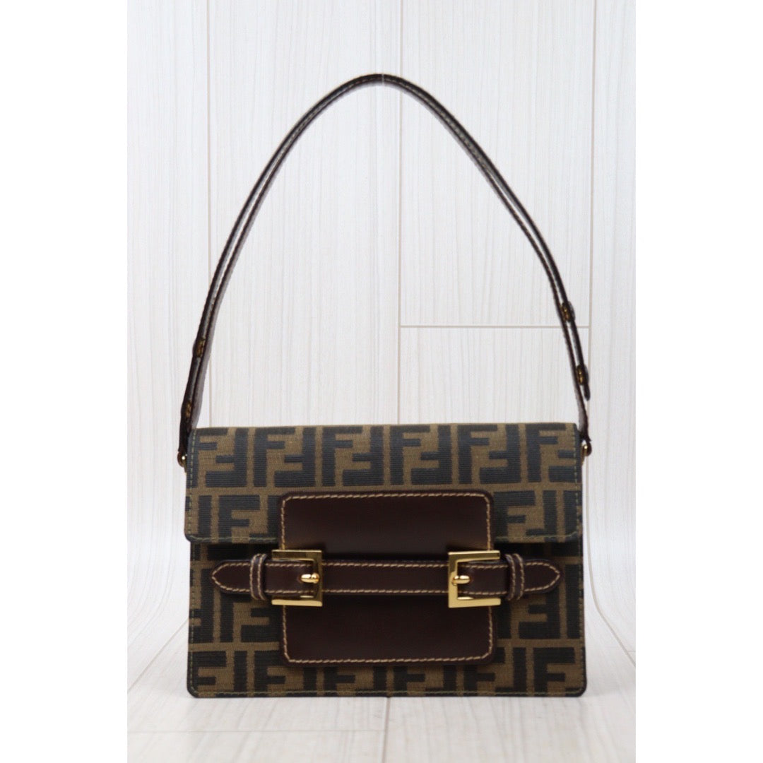 Very Good ( Rank A)｜ FENDI Zucca Mamma Shoulder Bag Gold Hardware｜24061309