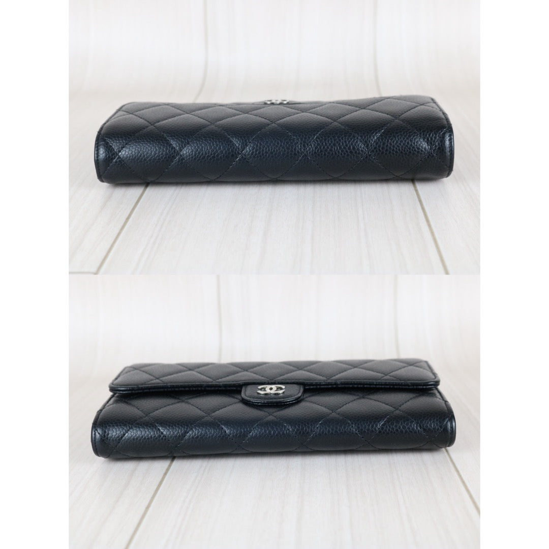 Very Good ( Rank A)｜CHANEL Caviar Skin Black Long Wallet Made In 2016-2017Year｜S26021401