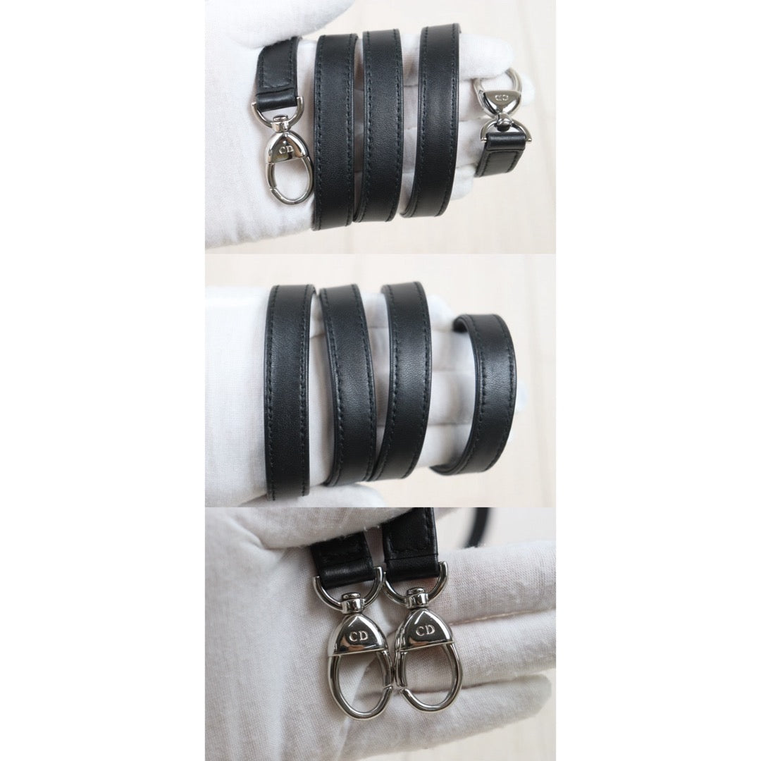 Very Good ( Rank A) ｜  Dior Lady Dior Lamb Skin 2WAY Shoulder Bag Handbag Black  ｜S25083002