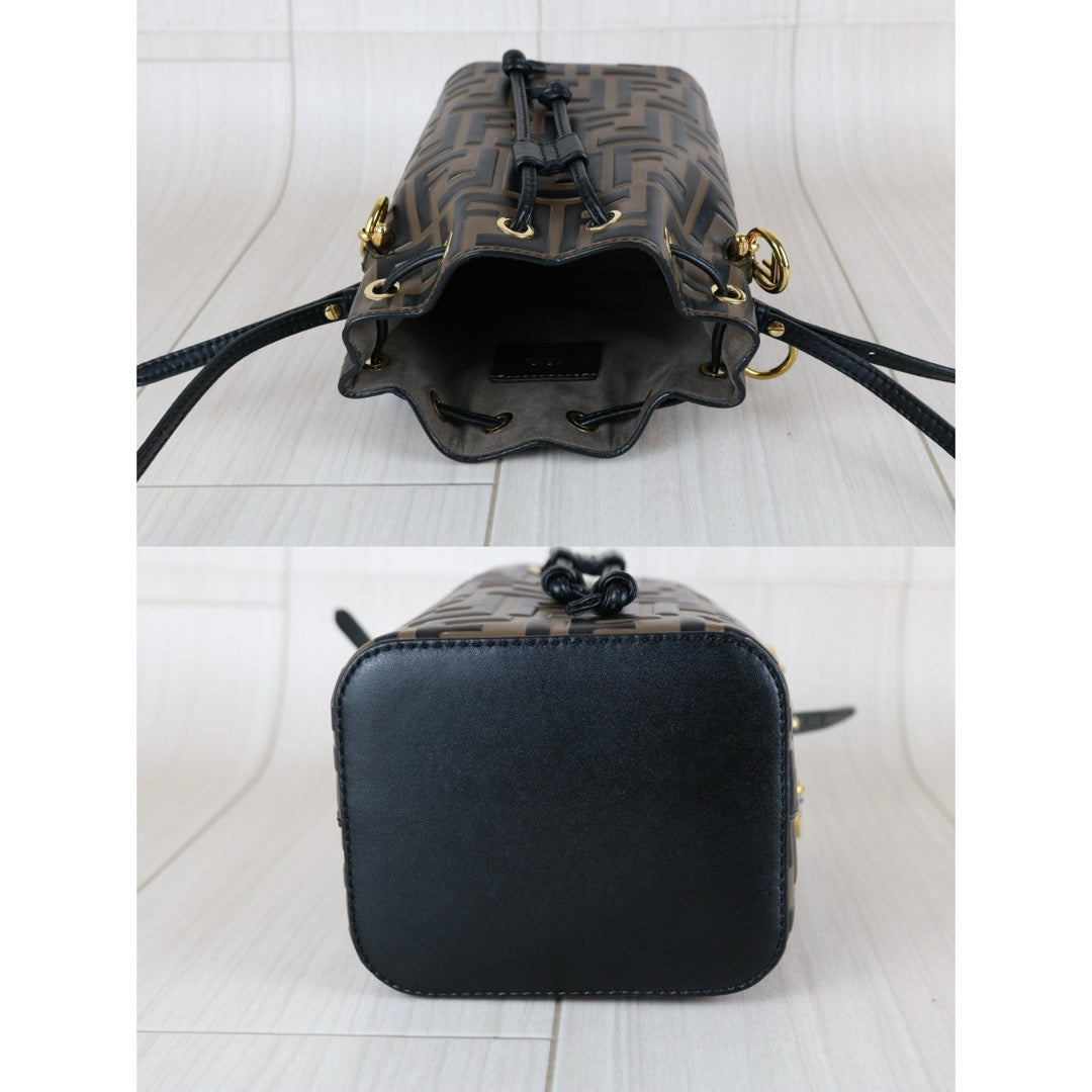 Good ( Rank AB)｜ FENDI Zucca Mini Mon Tresor Bucket bag Shoulder Bag Brown ｜S25081802