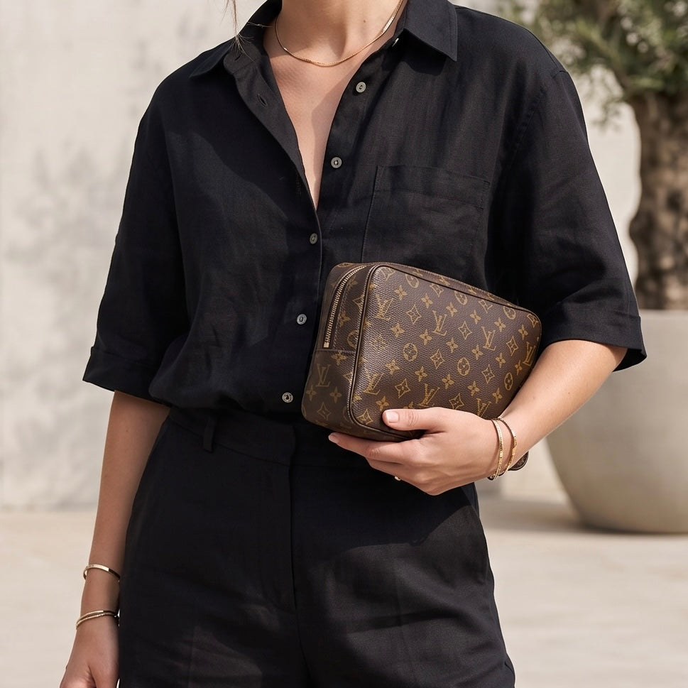 Include Entrupy Certificate of Authenticity｜Good ( Rank AB)｜ Louis Vuitton Truth Toilet 28 Monogram Makeup Pouch｜26073007