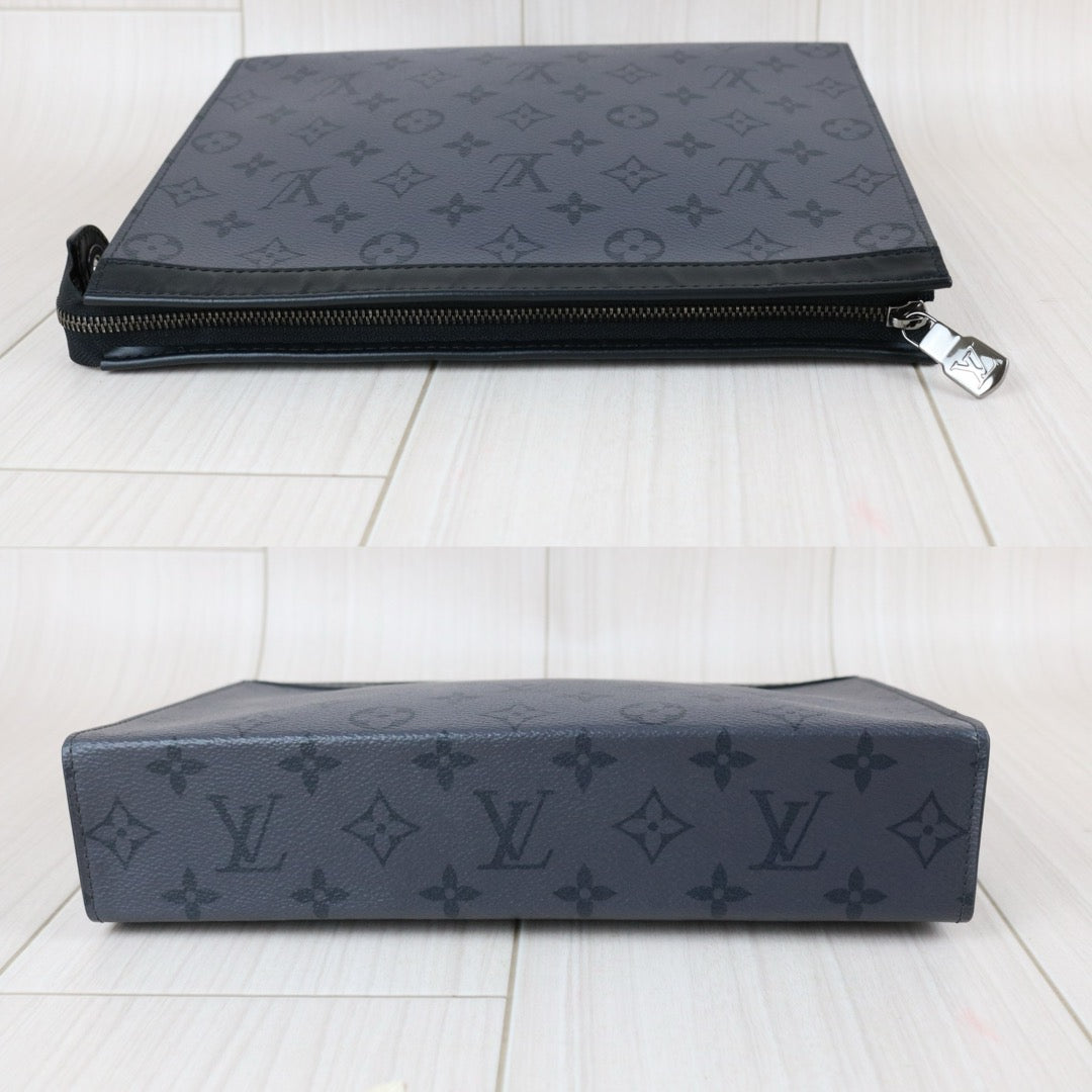 Include Entrupy Certificate of Authenticity｜Good ( Rank AB)｜Louis Vuitton Pochette Voyage MM  Pouch Black  IC Chips Model｜Z26091608