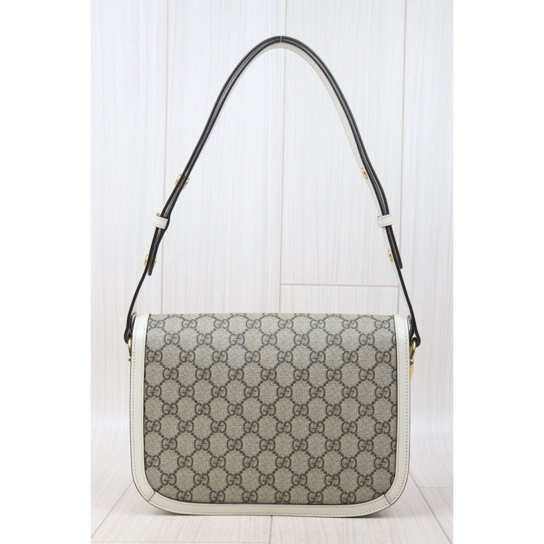 Very Good ( Rank A) ｜GUCCI GG Campus 1955 White Beige Shoulder Bag｜P24092402