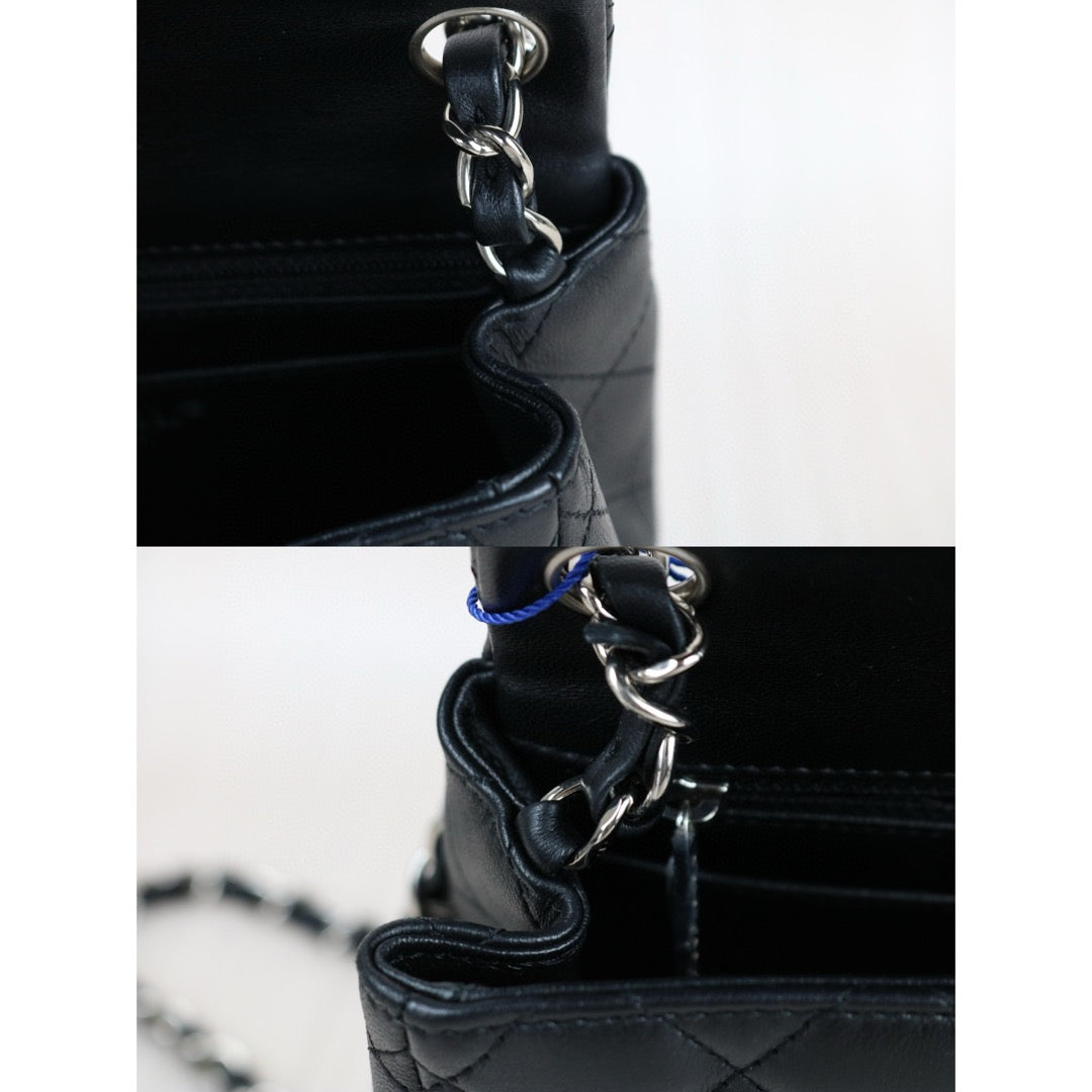Very Good ( Rank A)｜ CHANEL Lanbskin Square 17  Shoulder Bag Black Made In 2020～2021 Year ｜W25042805