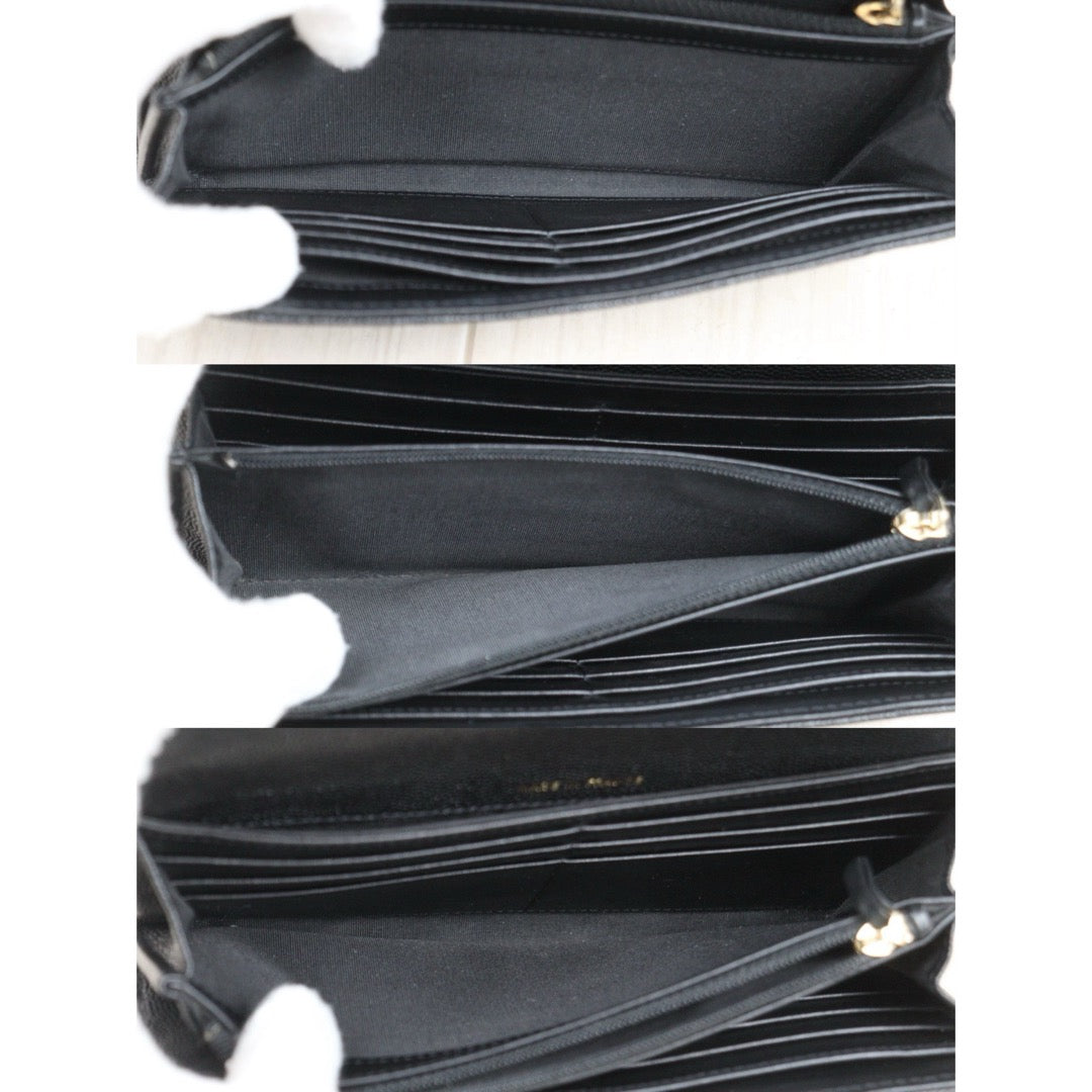 Good ( Rank AB) ｜CHANEL Leboy Caviar Skin Black Long Wallet Made In 2020Year｜25111304
