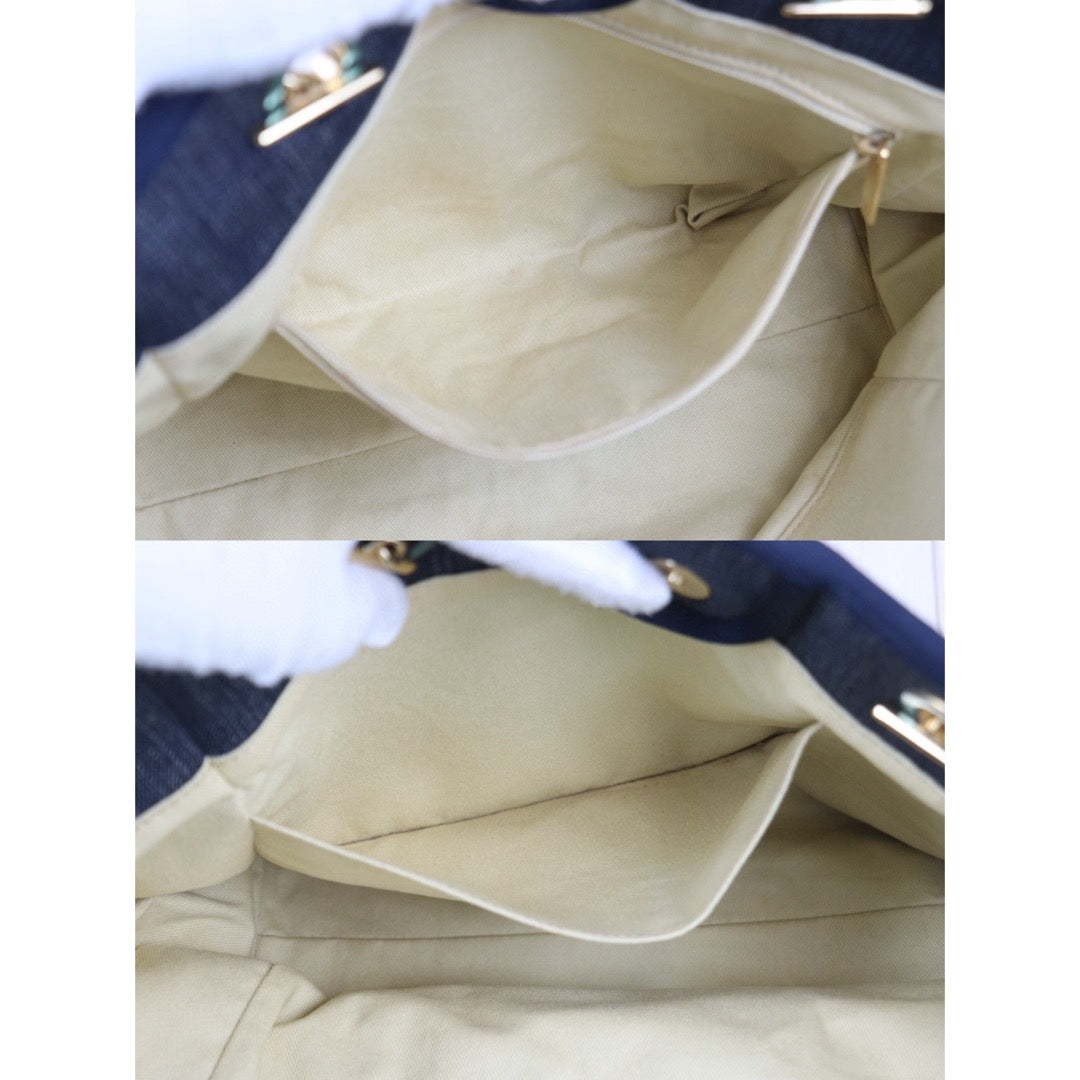 Good ( Rank AB)｜ CHANEL Canvas Tote Bag Navy  Made In 2012-2013 Year｜24080901