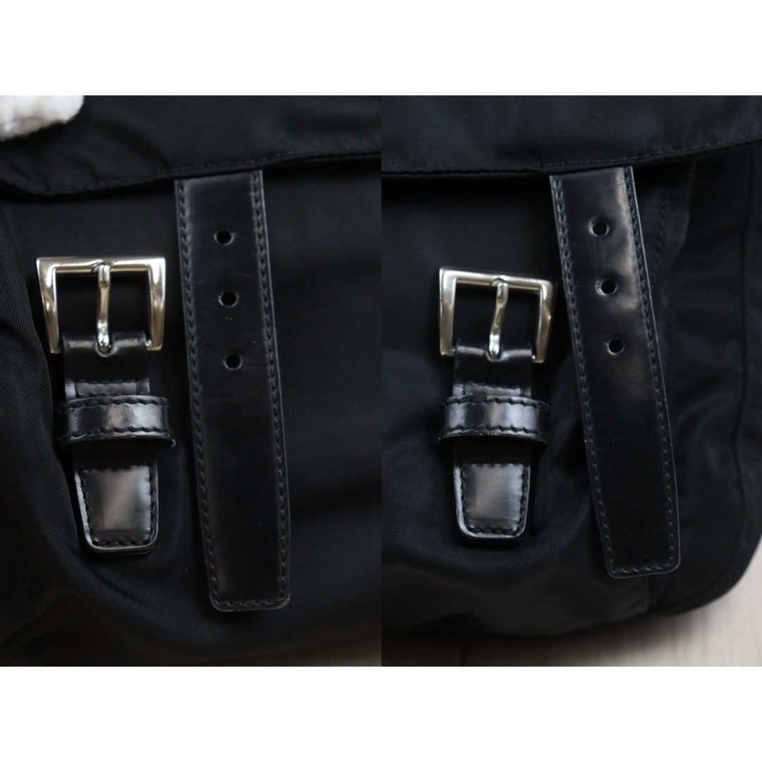 Good ( Rank AB) ｜Prada  Nylon ShoulderBag Black Silver Hardware｜25090209