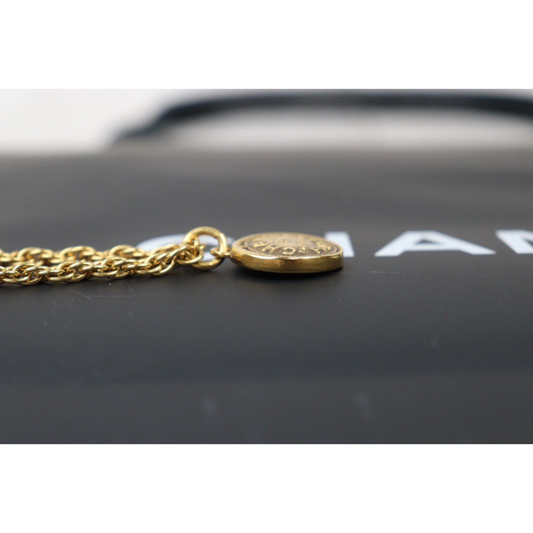 Rank A ｜ CHANEL 24K Gold Plated Necklace｜Q24050948