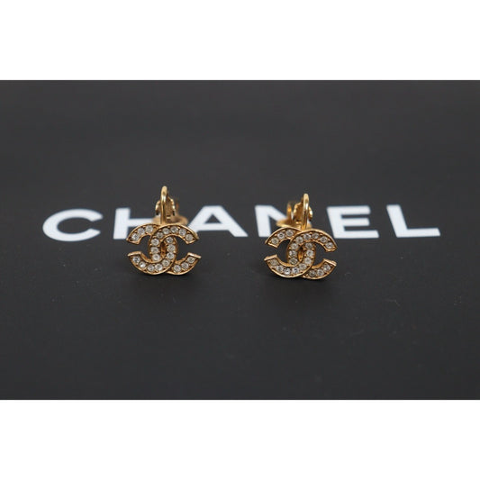 Include Authentic Detective Certificate of Authenticity｜Very Good ( Rank A) ｜CHANEL  COCO Mark Rhinestone Earrings ｜26070307