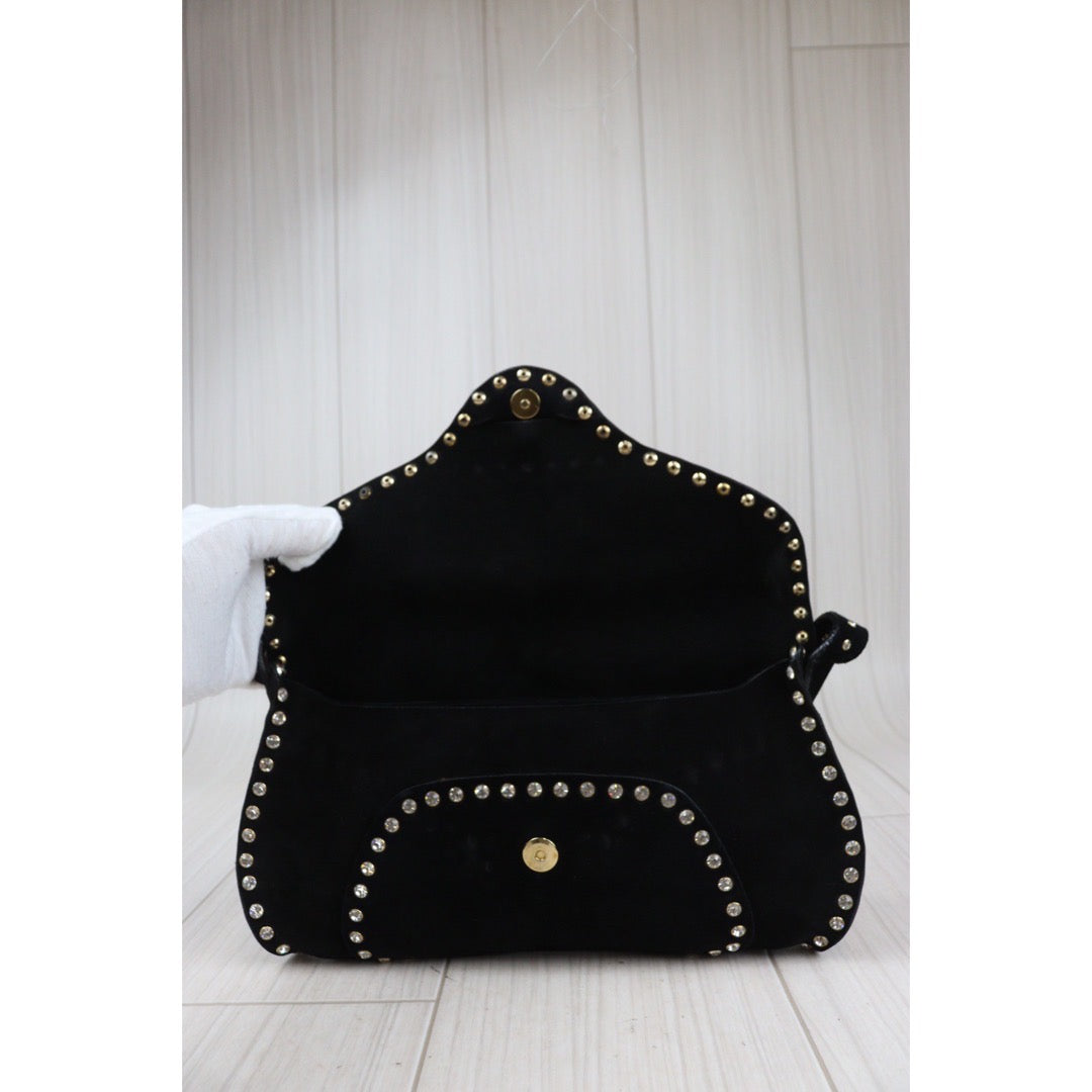 Good ( Rank AB) ｜ CELINE Suede Shoulder Bag Black｜Q24030742