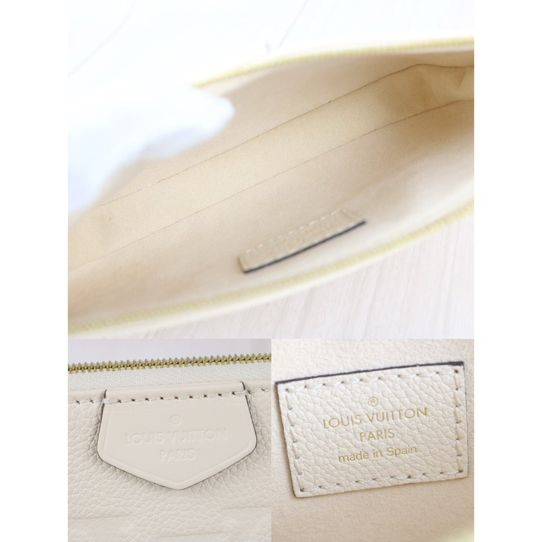 Excellent（Rank SA）｜ LV Monogram Multiti Pochette Accessoire Empreinte Leather Gream IC Chips Model ｜J25042402