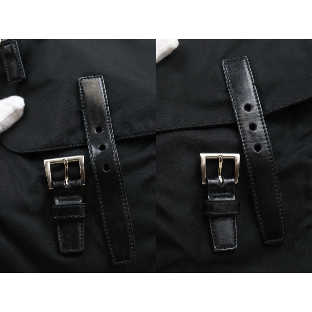 Good ( Rank AB) ｜Prada  Nylon ShoulderBag Black Silver Hardware｜25062306