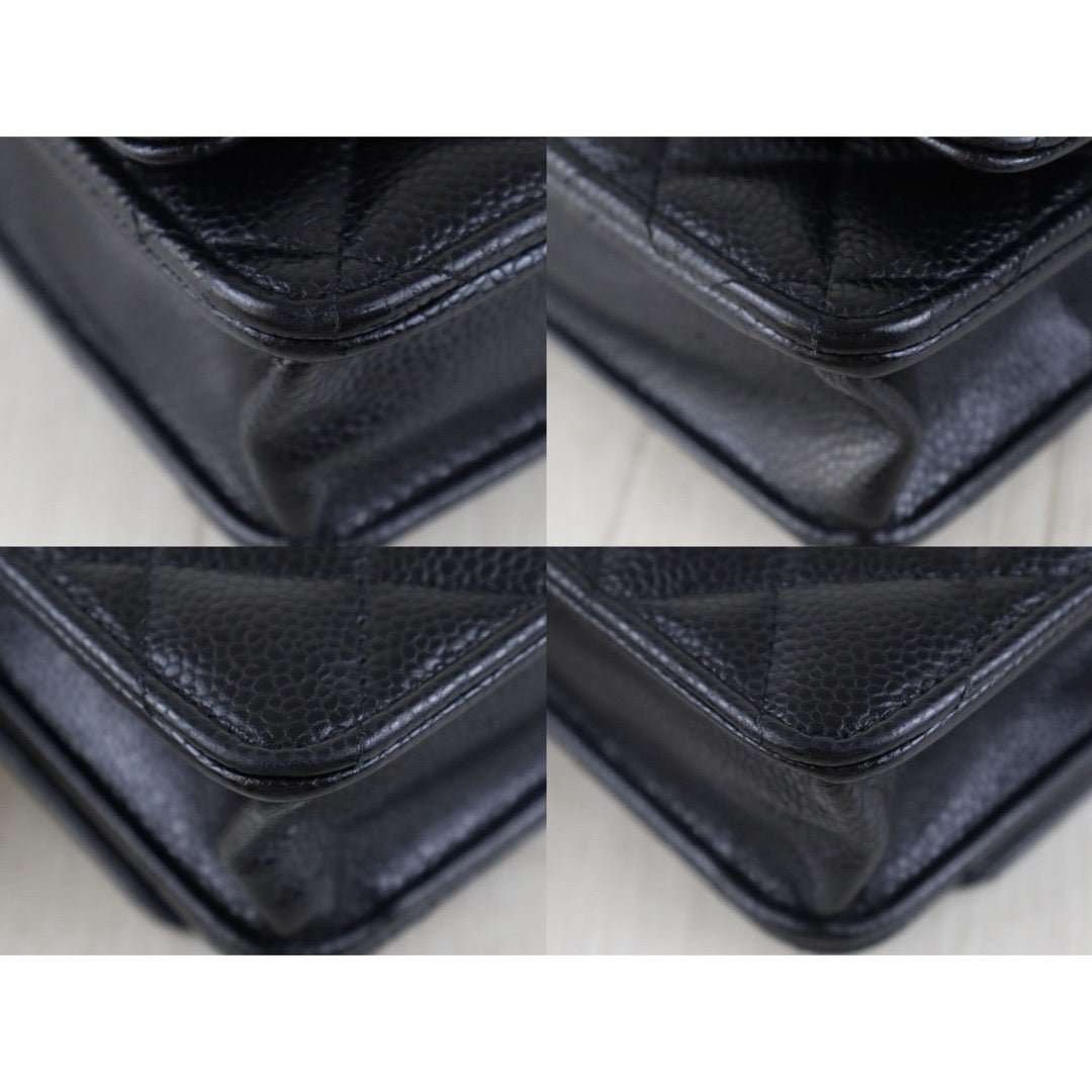 Include Entrupy Certificate of Authenticity｜Very Good ( Rank A)｜CHANEL Caviar Skin WOC Chain Bag Black  IC Chips Model｜S26090704