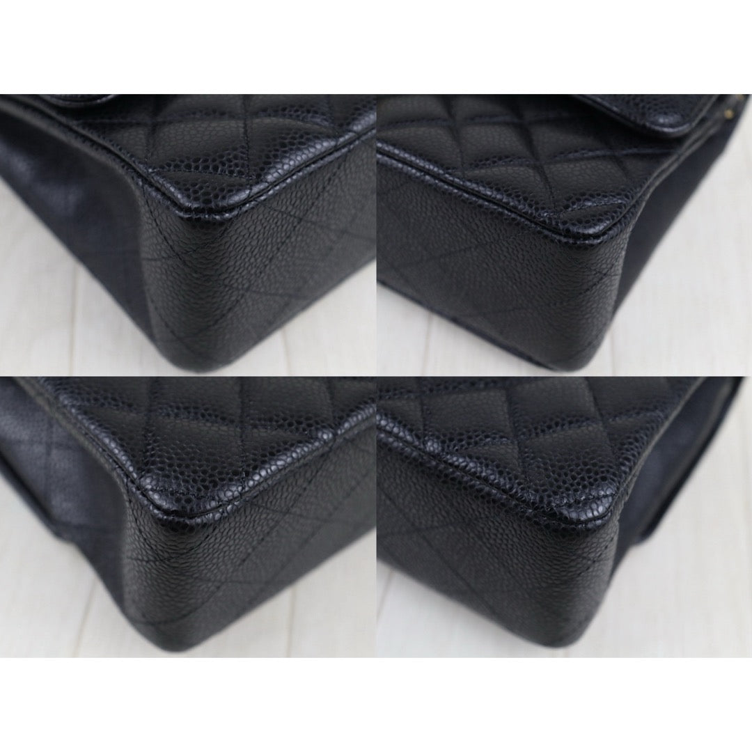 Excellent（Rank SA）｜ Full Set CHANEL Caviar Skin Matrasse Double Flap 25 Shoulder Bag Black Made In 2020-2021Year｜S25101102