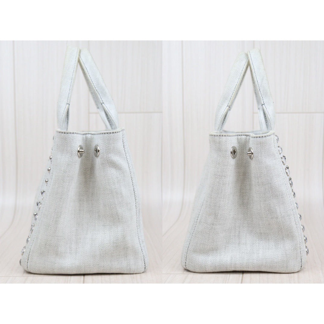 Rank AB ｜ PRADA Canvas Handbag Shoulder Bag White｜Q24030511