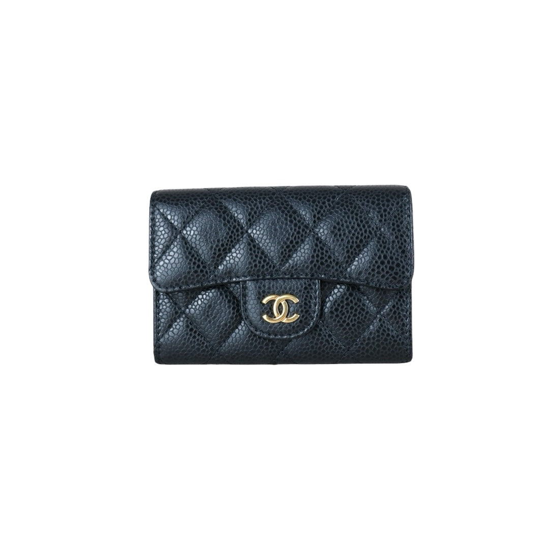 Very Good ( Rank A) ｜CHANEL Caviar Skin Calf Leather  Card Holder Black Made In 2019 Year｜X25070606