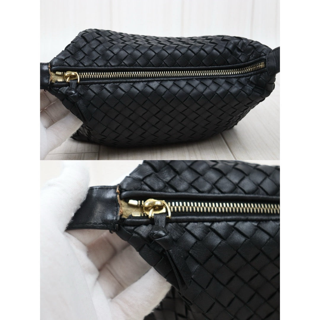 Good ( Rank AB)｜ Bottega Veneta Lamb Skin  Braid HandBag Black｜25062617