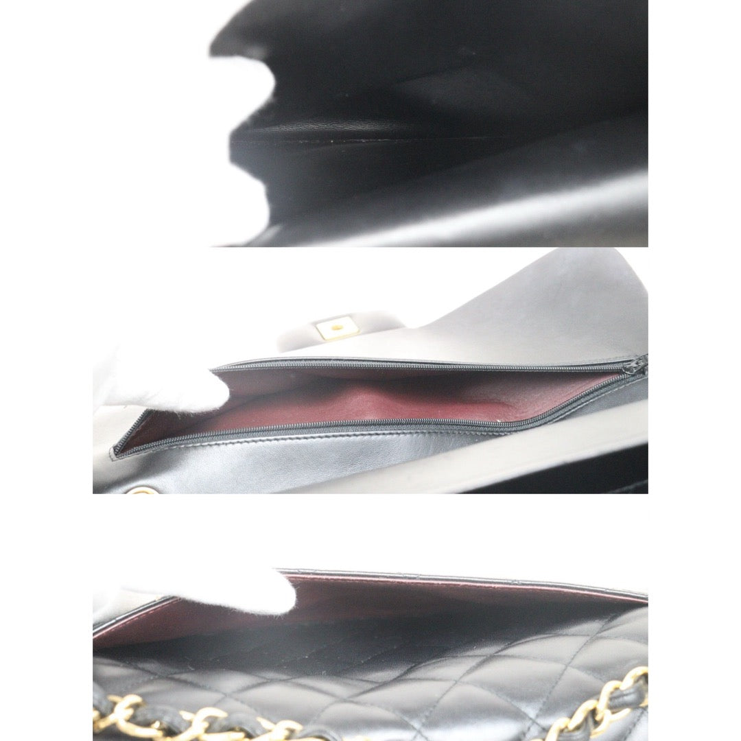 Very Good ( Rank A)｜ CHANEL Lambskin Matrasse Double Flap 30 Shoulder Bag Black Made In 2017Year  ｜S25062501