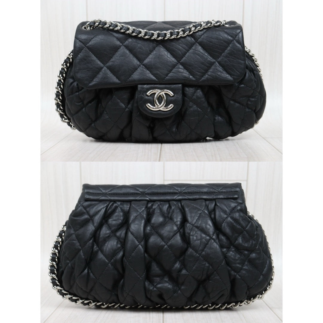 Good ( Rank AB)｜ CHANEL Vintage Goat Skin Cloud Bag Shoulder Bag Black Made In 2011Year｜P25051602