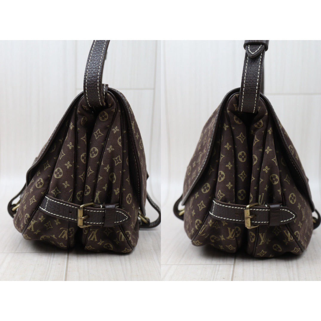 Rank AB｜LV Monogram Mini Run Saumur  Shoulder Bag Canvas Leather Brown｜24053011