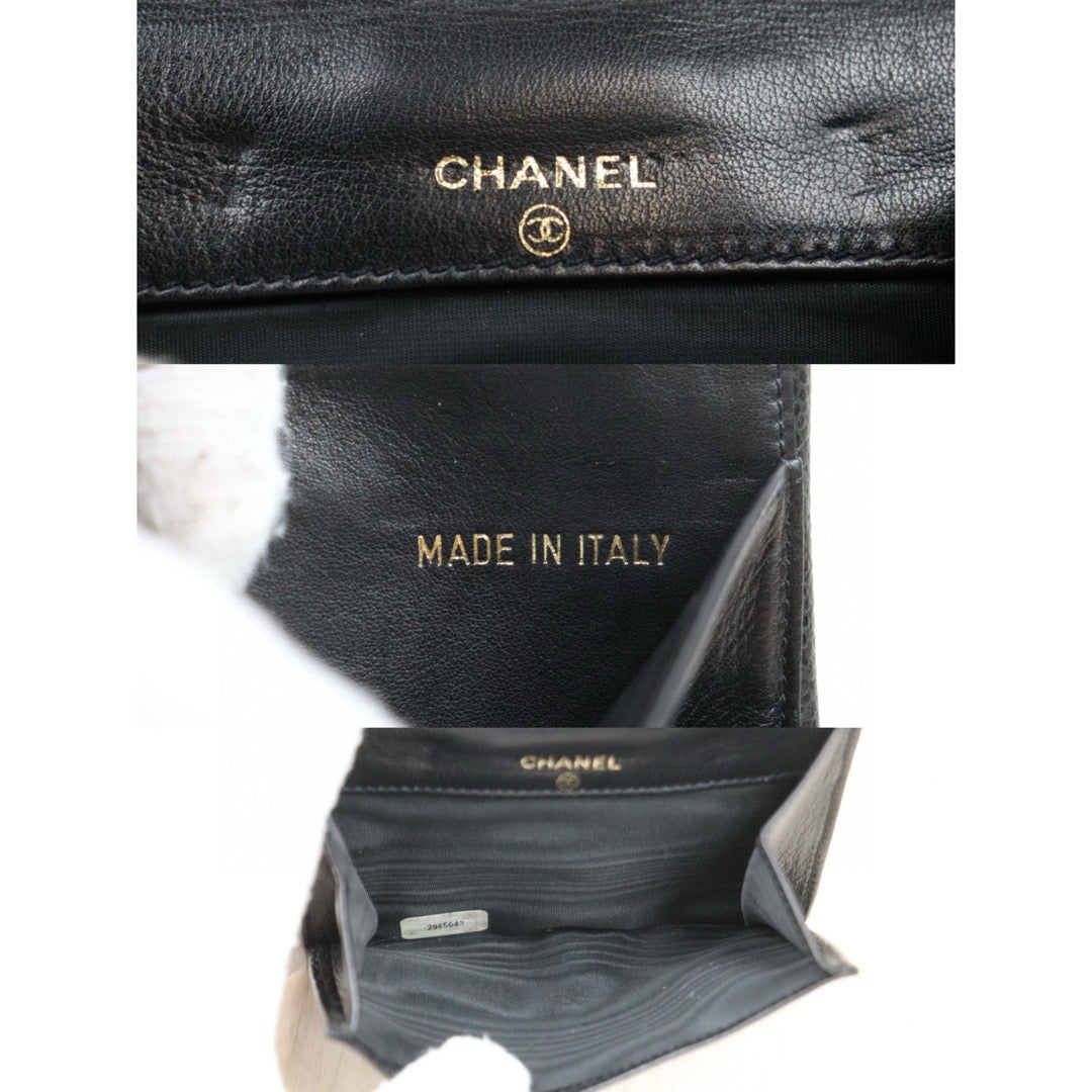 Very Good ( Rank A)｜CHANEL Caviar Skin Black Wallet Made In 1991-1994 Year｜VT25030130
