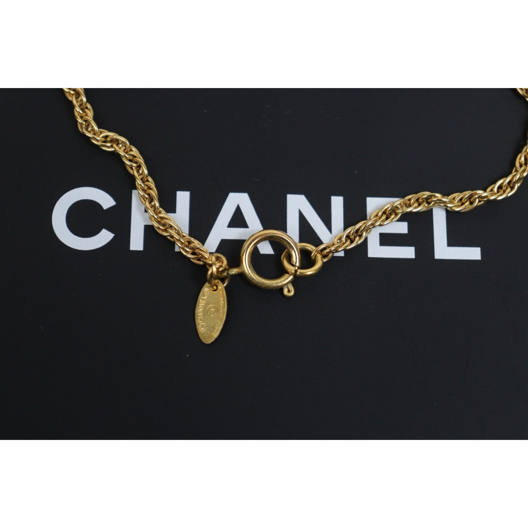 Include Authentic Detective Certificate of Authenticity｜Very Good ( Rank A) ｜CHANEL Vintage COCO Mark  Golden Necklace ｜26061804