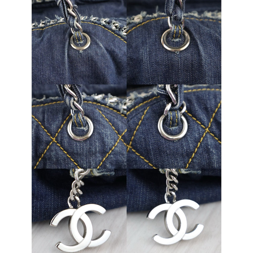 Good ( Rank AB)｜ CHANEL Denim Vintage  Bowling Bag Blue Made In 2005- 2006Year｜J25060506
