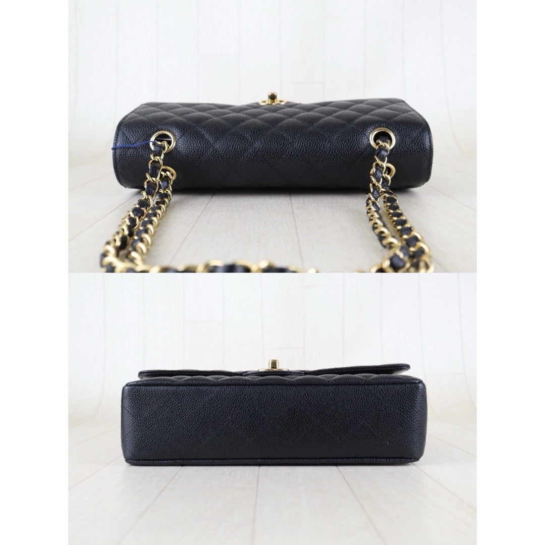 Include Entrupy Certificate of Authenticity｜Very Good ( Rank A)｜ CHANEL Caviar Skin Matrasse Chain Double Flap 25 Shoulder Bag  Black Made In 2014Year｜S26072546