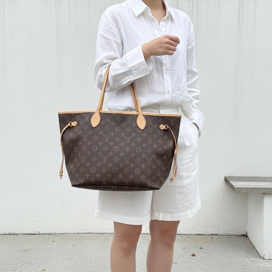 Include Entrupy Certificate of Authenticity｜Good ( Rank AB)｜ Louis Vuitton Monogram Neverful MM ShoulderBag With Pouch  ｜S26030807