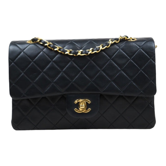 Rank A ｜ CHANEL Matrasse Double Flap 25 Shoulder Bag Black Made In 1989-1991Year｜S24030406