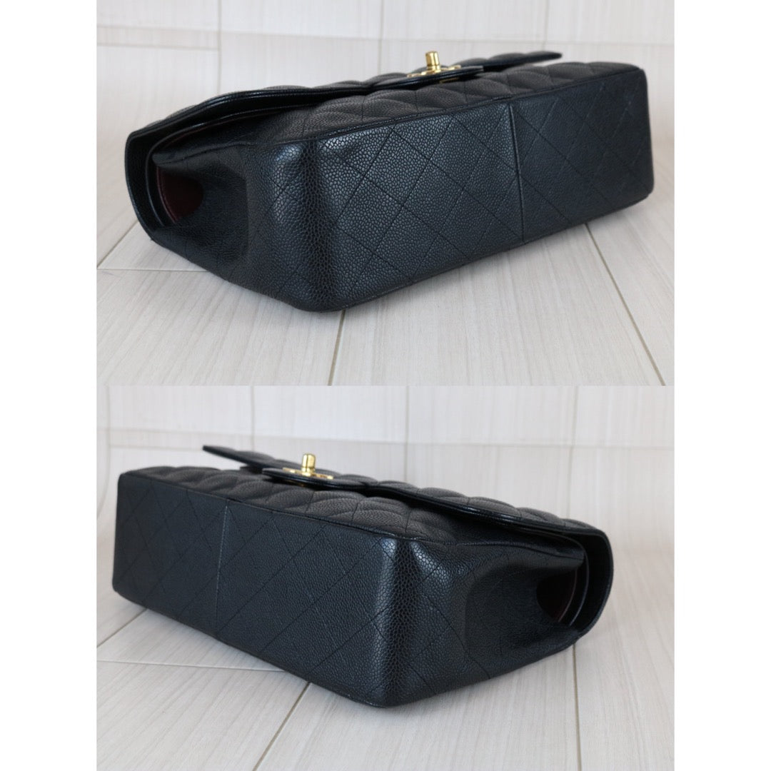 Very Good ( Rank A)｜Full Set CHANEL Matrasse Chain Caviar Skin Jumbo Black  Made In 2010-2011 Year｜S25121105