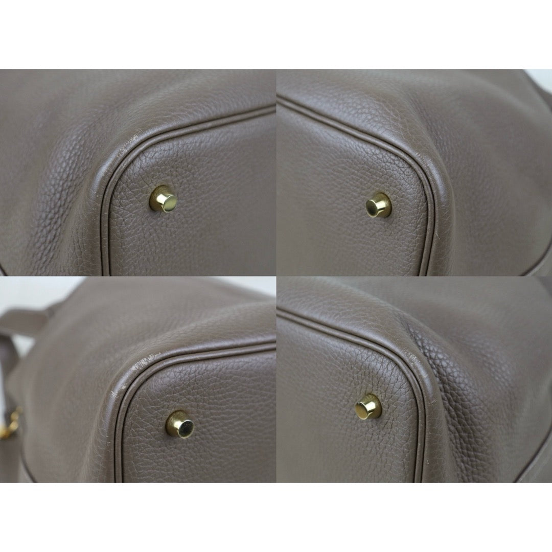 Good ( Rank AB)｜ Hermes Picotin Lock 22 TC Leather HandBag Etoupe Gray Z Stamp Made In 2021 Year｜H25081803