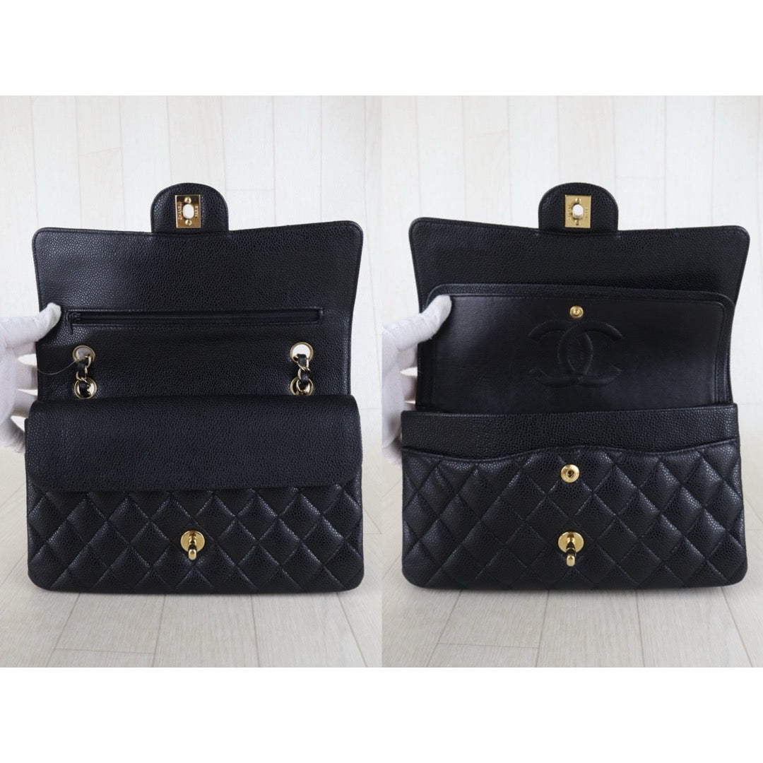 Include Entrupy Certificate of Authenticity｜Very Good ( Rank A)｜ CHANEL Matrasse Chain Caviar Skin Medium Black  Made In 2010-2011 Year｜S26061505