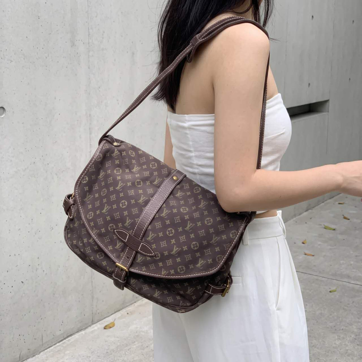 Include Entrupy Certificate of Authenticity｜Good ( Rank AB)｜Louis Vuitton Monogram Denim Saumur 30  ShoulderBag｜26092202