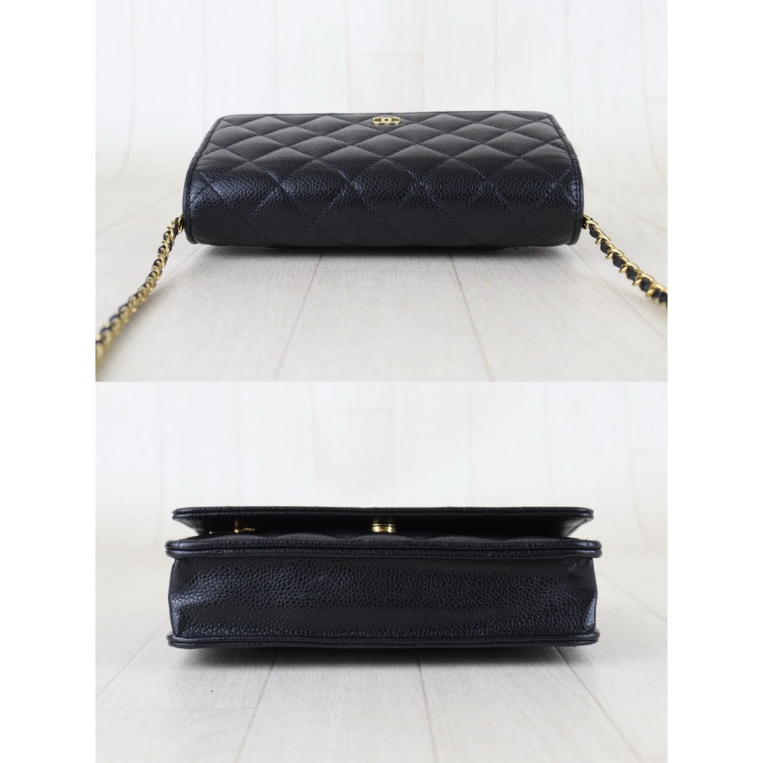 Include Entrupy Certificate of Authenticity｜Very Good ( Rank A)｜CHANEL Caviar Skin WOC Chain Bag Black  IC Chips Model｜S26090704