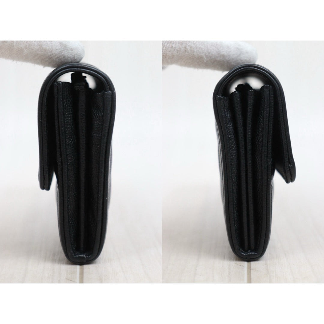 Good ( Rank AB) ｜CHANEL Leboy Caviar Skin Black Long Wallet Made In 2020Year｜25111304
